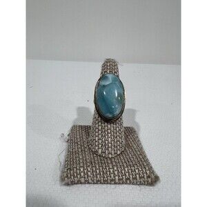 VTG Sterling Silver .925 Turquoise Oval Ring Size 8